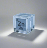 10mm .9999 Fine Zinc Elemental Cube in Protective Case