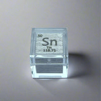 10mm .9999 Fine Tin Elemental Cube in Protective Case