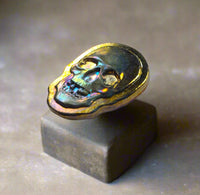 Small Skull - .9999 Fine Bismuth Art Bar - Natural Toning - ( 60 - 70 Grams ) with Certificate of Authenticity