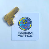 37 Gram .999 Fine Silver Pistol - Electroplated in 24K Gold - Hand Poured & Stamped