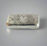 2 Troy Ounce Set - .999 Fine Silver Valentines Bars - Hand Poured - Laser Etched - Certified