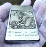 Heart and Shield - Deluxe 10 Troy Ounce Hand Poured .999 Fine Zinc Art Bar - Laser Etched - Certified