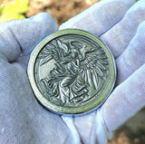 Femina Angelum - Deluxe Hand Poured & Laser Etched .999 Fine Zinc Art Round - Certified