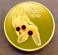 Heads or Tails Sexy Girl Novelty Coin - Gold Color