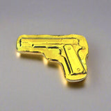 37 Gram .999 Fine Silver Pistol - Electroplated in 24K Gold - Hand Poured & Stamped