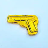 37 Gram .999 Fine Silver Pistol - Electroplated in 24K Gold - Hand Poured & Stamped