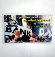 Bank Crash - 1/2 Grain .999 Fine 24k Gold Bullion Bar