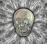 Small Skull - 2 Troy Ounce .999 Fine Zinc Art Bar - With Certificate of Authenticity