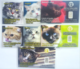 Full Set - Cat Themed 1 Grain .999 Fine Silver Bullion Bar - In COA Card