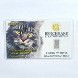 Maine Coon - 1 Grain .999 Fine Silver Bullion Bar - In COA Card