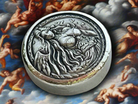 Engel mid án feðera - Deluxe 1 Troy Ounce Poured .999 Fine Zinc Art Round - Laser Etched - Certified