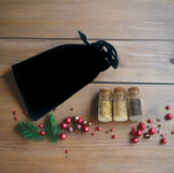 Stocking Stuffer - Gold - Frankincense - Myrrh - in a black velvet pouch