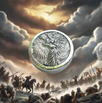 Valkyrie - Deluxe 1 Troy Ounce Poured .999 Fine Zinc Art Round - Laser Etched - Certified