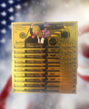 (10) $100 - 24K Gold Foiled Trump Novelty Federal Reserve Notes - Fight!