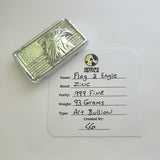 Flag & Eagle - .999 Fine Zinc Art Bar ( 90 - 100 Grams ) - With Certificate of Authenticity