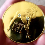 Heads or Tails Sexy Girl Novelty Coin - Gold Color