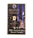 9/11 NEVER FORGET- 1/4 GRAIN .999 FINE 24K GOLD BULLION BAR IN COA CARD