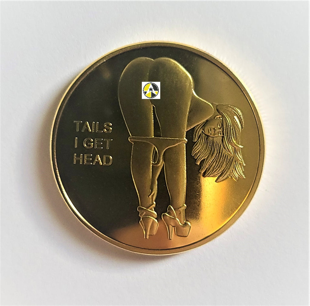 Heads or Tails Sexy Girl Novelty Coin Type 2 - Gold Color