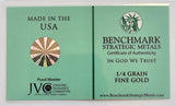 American Success - 1/4 Grain .9999 Fine 24k Gold Bullion Bar In COA Card