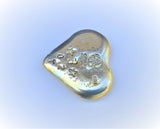 3 Troy Ounce .999 Fine Silver Heart - Hand Poured & Stamped with 24K Gold Electroplating