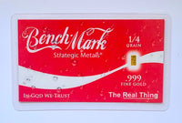 The Real Thing - 1/4 Grain .999 Fine 24K Gold Bar in COA Card