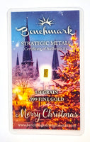 Christmas Castle - 1/4 Grain .999 Fine 24k Gold Bullion Bar In COA Card