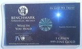 Santa's Gift - 1 Grain .999 Fine 24k Gold Bullion Bar In COA Card