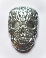 Skull -  .999 Fine Zinc Art Bar ( 115 -125 Grams )