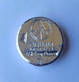 1/2 Troy Ounce Hand Poured .999 Fine Silver Art Round - Spider & Skulls