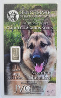 1 Grain .999 Fine Silver Bullion Bar - Dog Series - German Shepherd