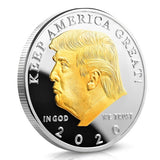 Silver and Gold Plated Donald Trump 2020 Souvenir Coin