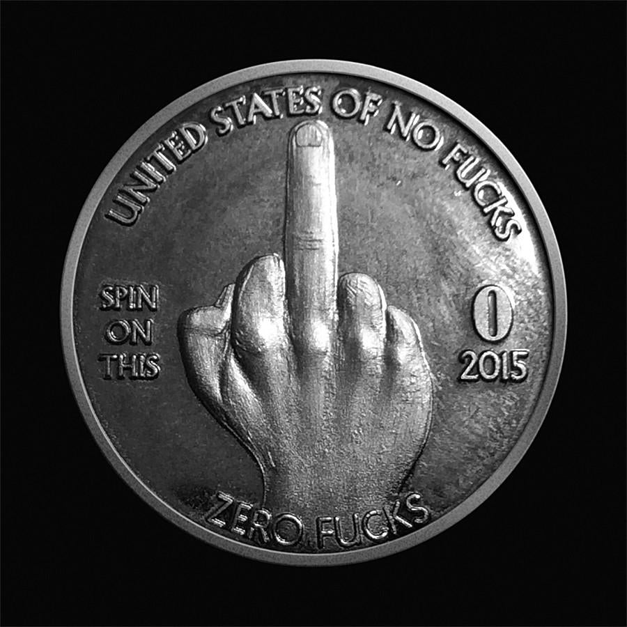 Zero Fucks - Middle Finger Novelty Coin
