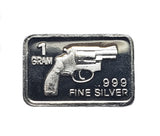 1 Gram .999 Fine Silver Bar - Revolver
