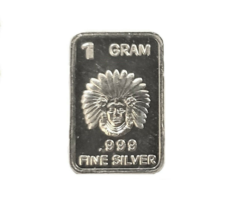 1 Gram .999 Fine Silver Bar - Chief