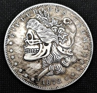 Stylized Skull 1878 Morgan Silver Dollar Replica