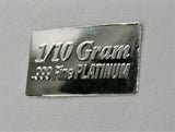 Combination - Platinum & Gold 1/10 Gram .999 Fine Bullion Bars - In COA Card