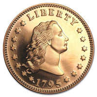 1 Ounce .999 Fine Copper Round - Flowing Hair Dollar