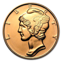 1 Ounce .999 Fine Copper Round - Mercury