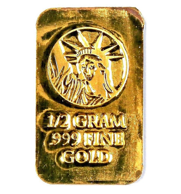 1/2 Gram .999 Fine 24k Gold Bullion Bar