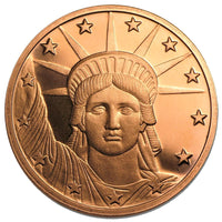 1 Ounce .999 Fine Copper Round - Liberty Head