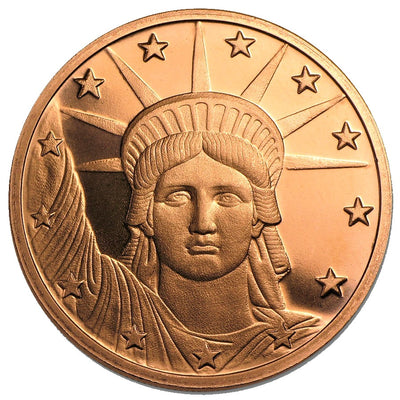 1 Ounce .999 Fine Copper Round - Liberty Head