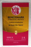 (25) 1/4 Grain .999 Fine 24K Gold Bullion Bars