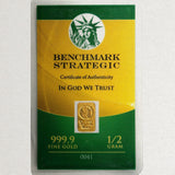 1/2 Gram .999 Fine 24k Gold Bullion Bar