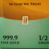 (25) 1/2 Grain .999 Fine 24K Gold Bullion Bars