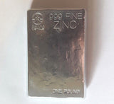 1 Pound .999 Fine Zinc Bullion Bar