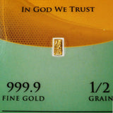 1/2 Grain .9999 Fine 24k Gold Bullion Bar