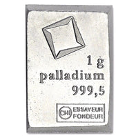 1 Gram .999 Fine Palladium Bullion Bar