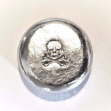 Skull and Crossbones - 1 Troy Ounce .999 Fine Tin Round