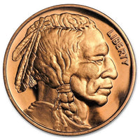 1 Ounce .999 Fine Copper Round - Indian Head