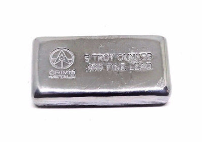 5 Troy Ounce .999 Fine Lead Bullion Bar